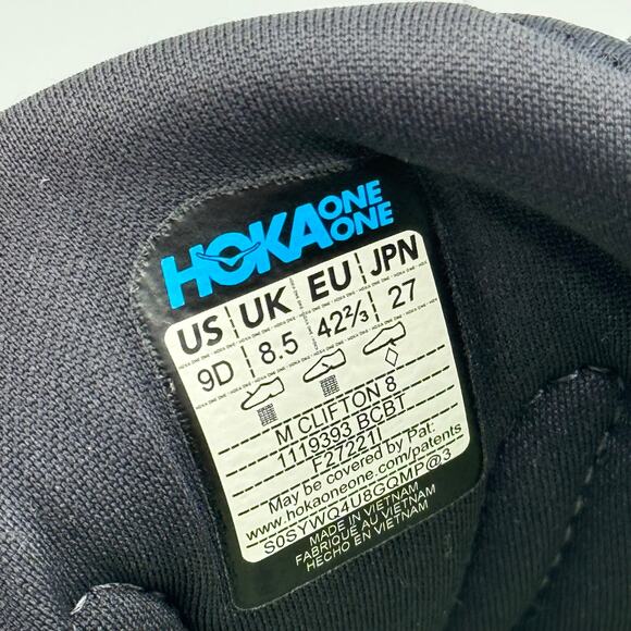 Hoka One One Clifton 8 Blue Coral Butterfly Road-Running Sneakers Men’s Size 9 - Picture 7 of 8